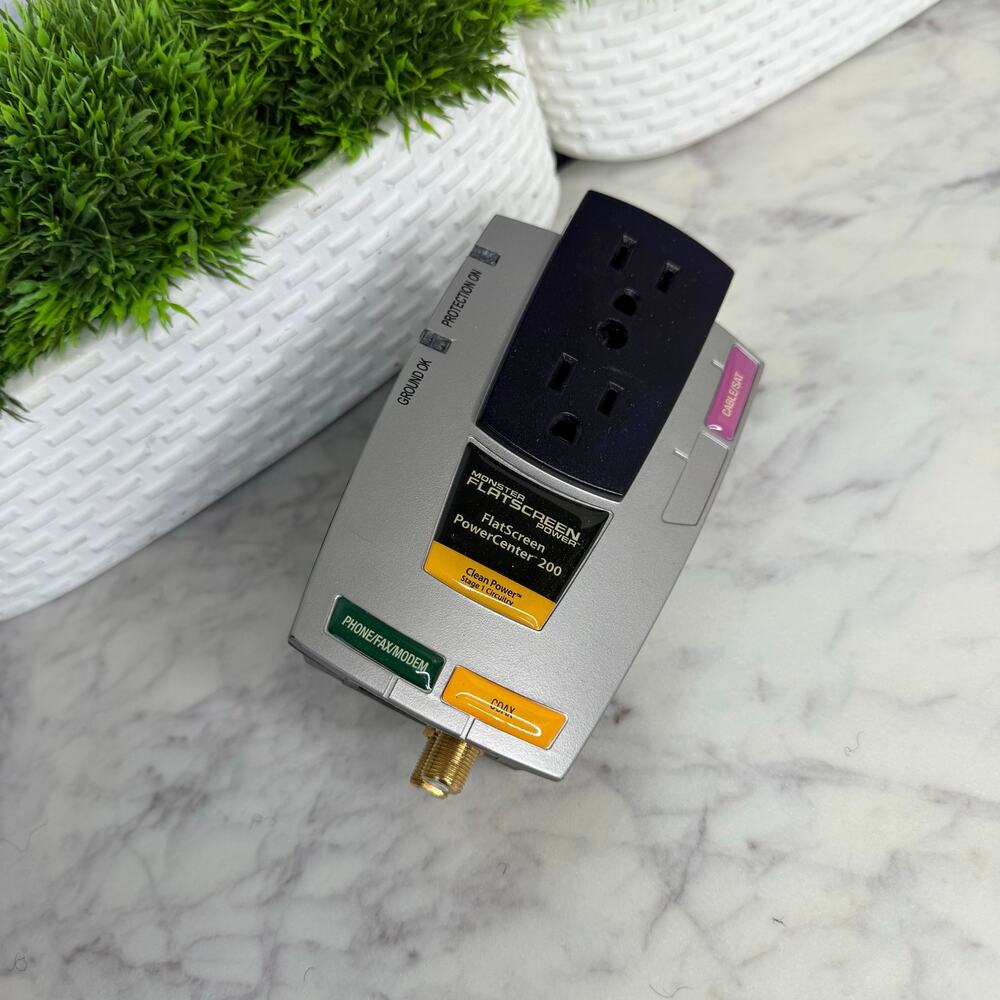 Monster Flatscreen Powercenter Power Center 200 Coax Cable Phone Surge Protector